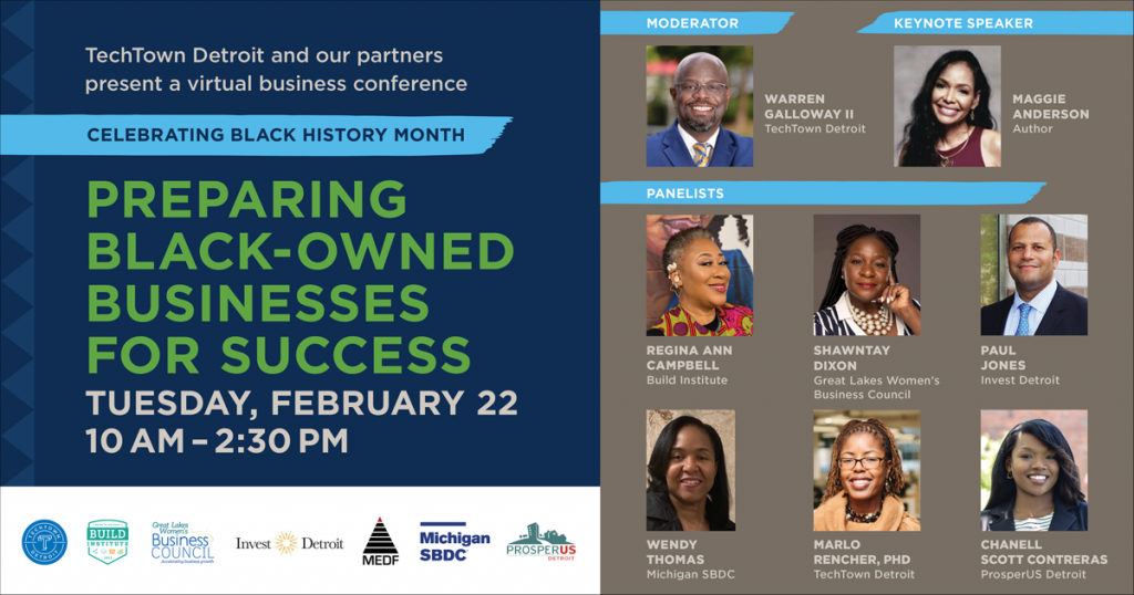 A flyer about preparing black-owned businesses for success on Feb 22, 2022