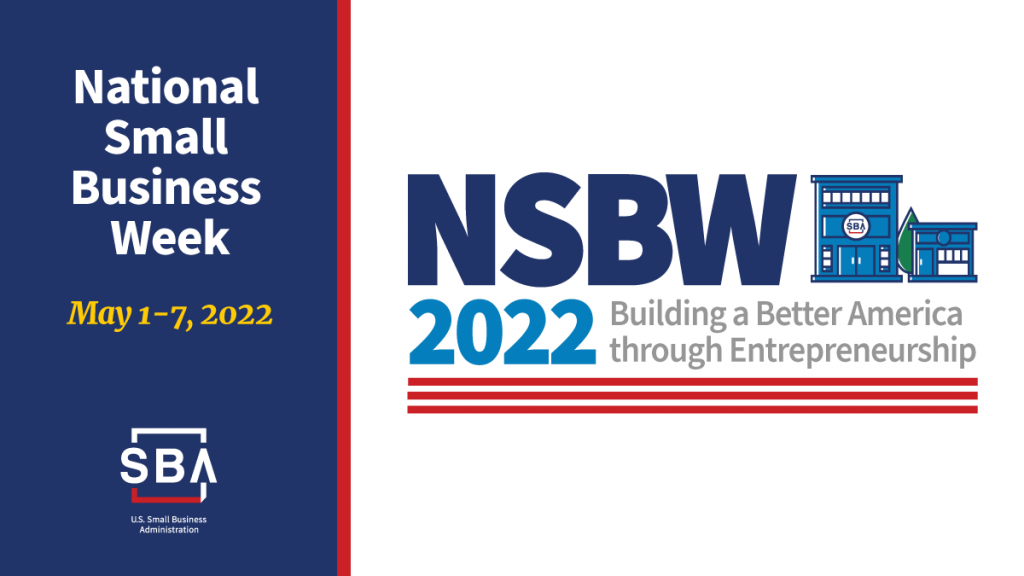 Graphic featuring National Small Business Week from May 1-7, 2022