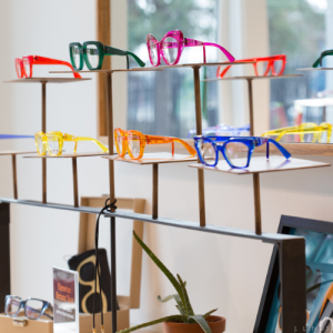 Glasses on display at Spectacle Society