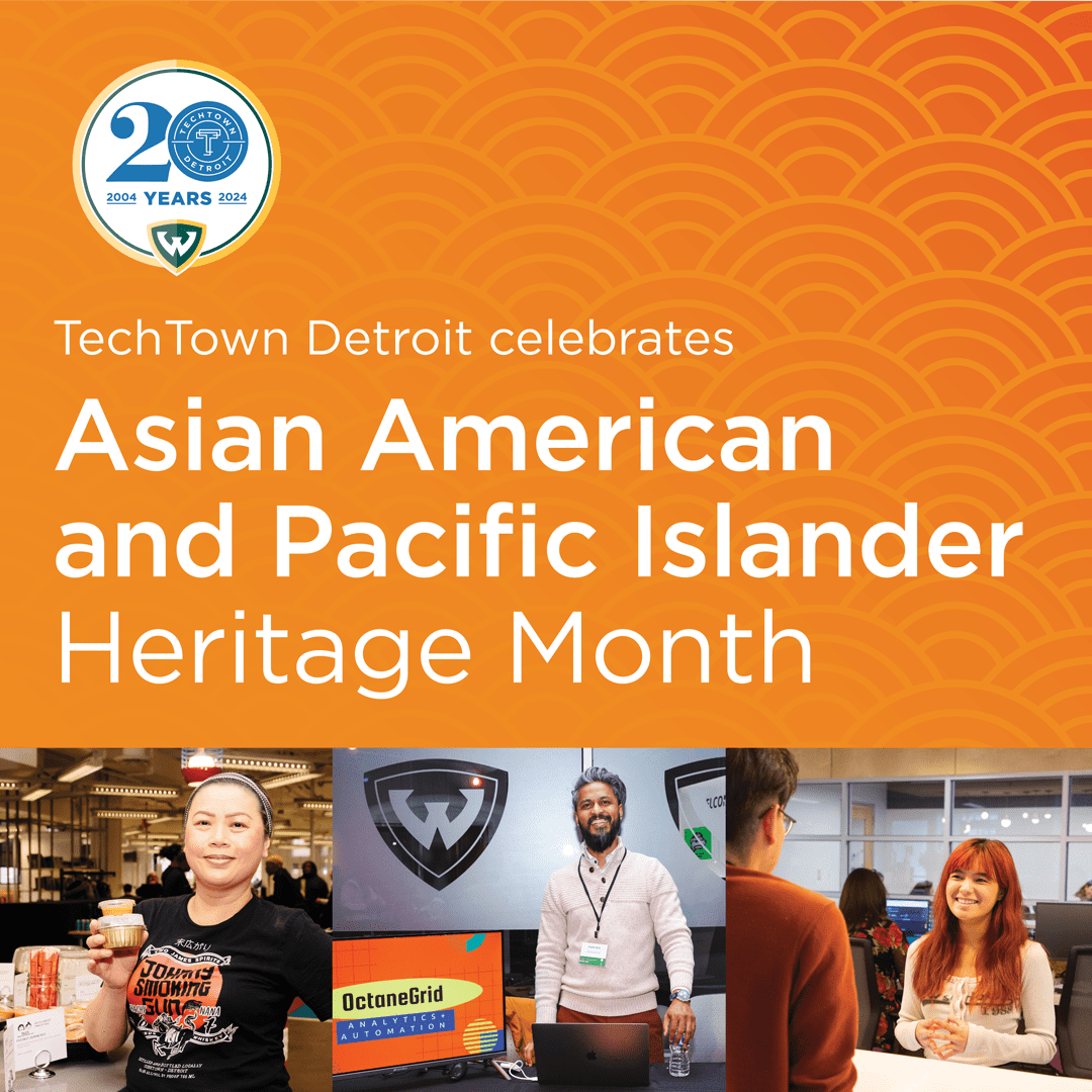 Promotional graphic for TechTown Detroit's Asian American and Pacific Islander Heritage Month.