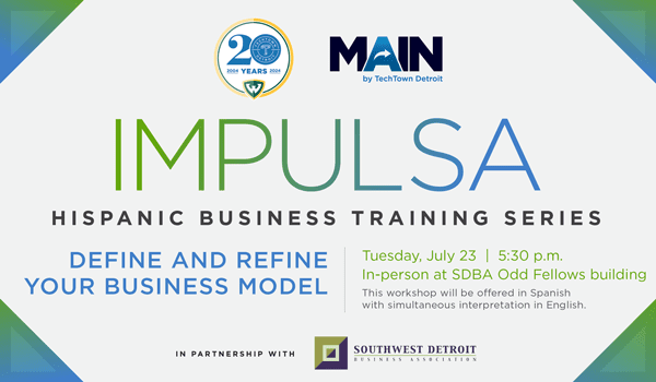 Promotional graphic for Impula Hispanic Business Training Series upcoming event.